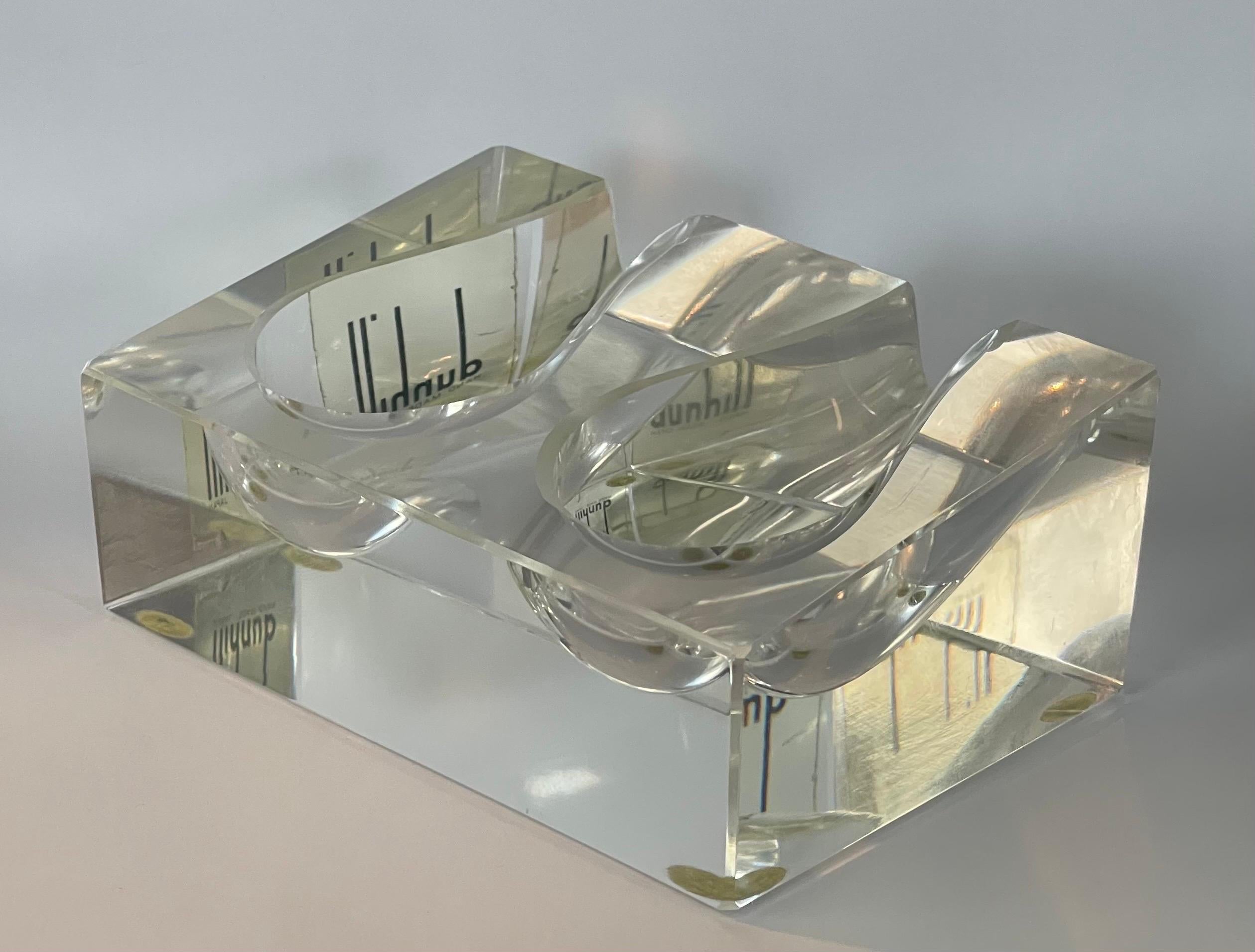 Art Deco Glas Doppelpfeifenhalter / Stand / Ablage von Dunhill im Angebot 1