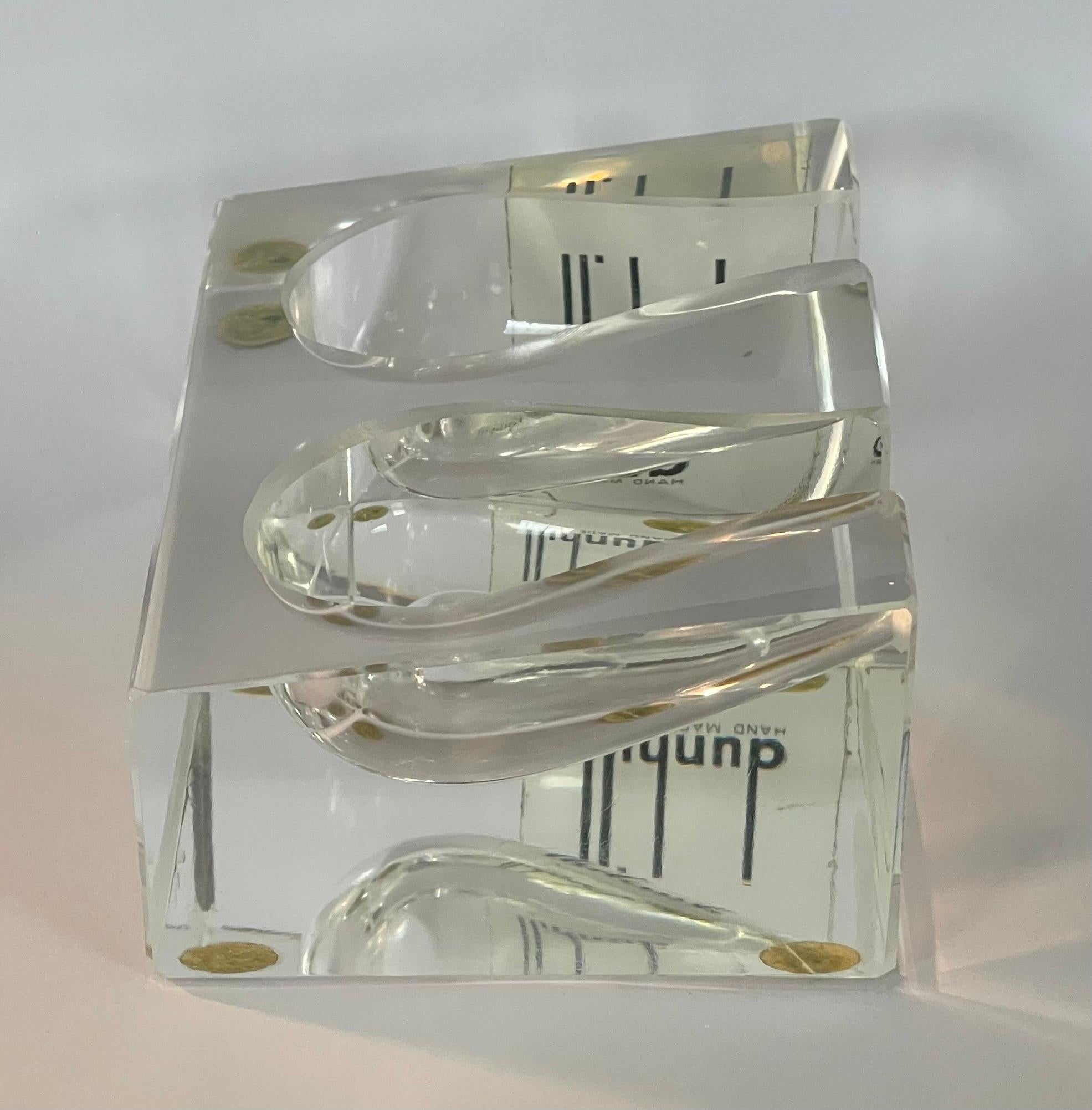 Art Deco Glas Doppelpfeifenhalter / Stand / Ablage von Dunhill im Angebot 2