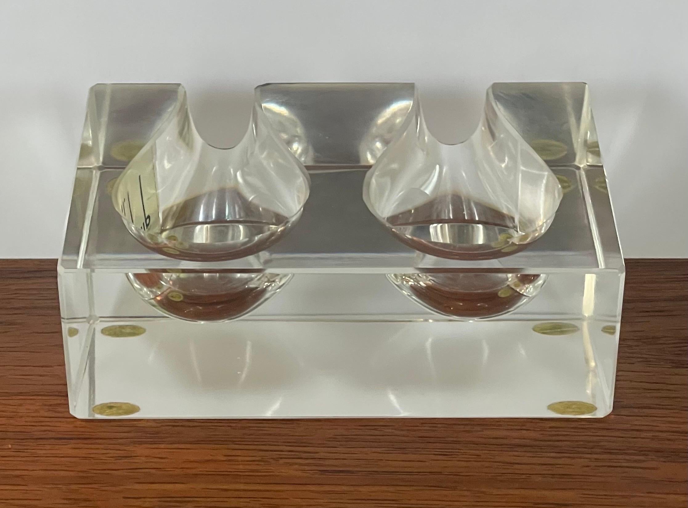 Art Deco Glas Doppelpfeifenhalter / Stand / Ablage von Dunhill im Angebot 3