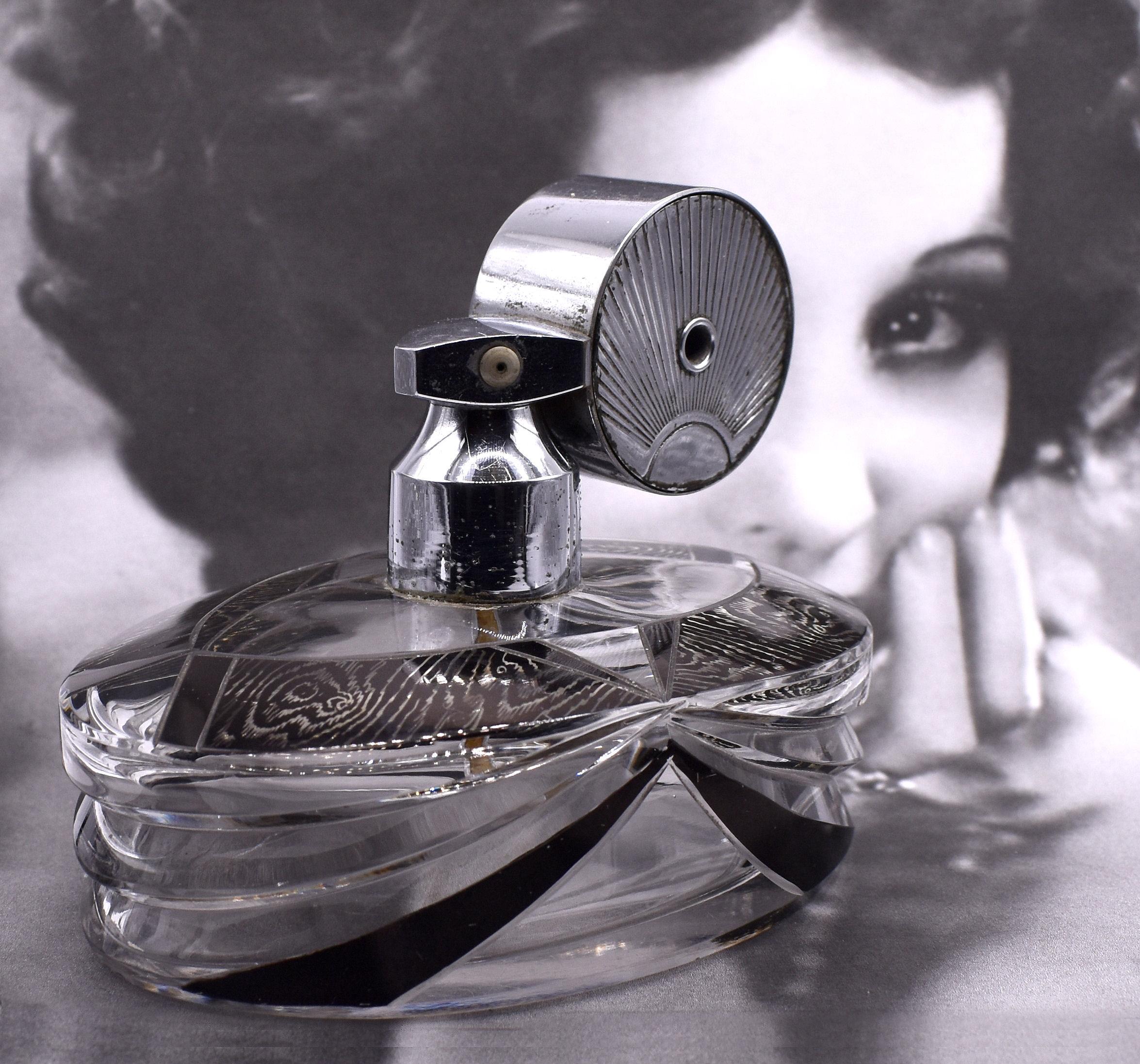 Art Deco Glass & Enamel Ladies Perfume Atomizer, c1930 1