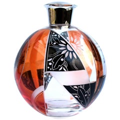 Art Deco Glass and Enamel Perfume Bottle by Karl Palda