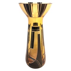 Art Deco Glass 
Enamel Vase by Karl Palda