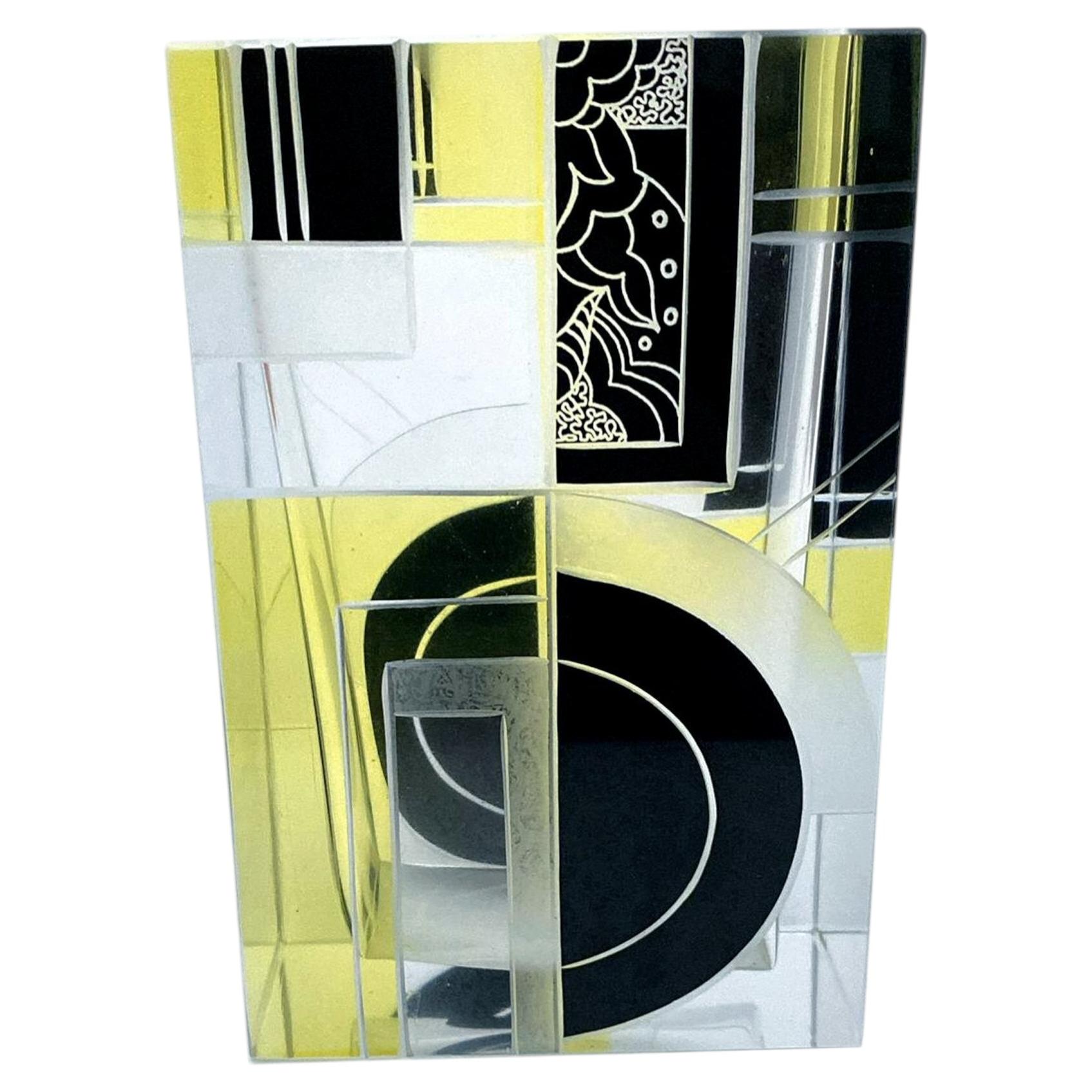 Art Deco Glass & Etched Vase By Karl Palda, c1935