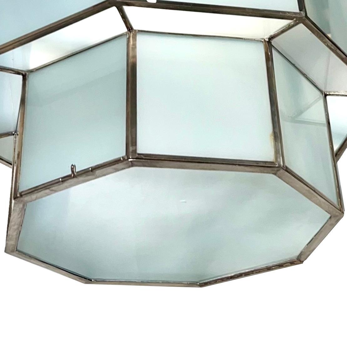 Frosted Art Deco Glass Fixture For Sale