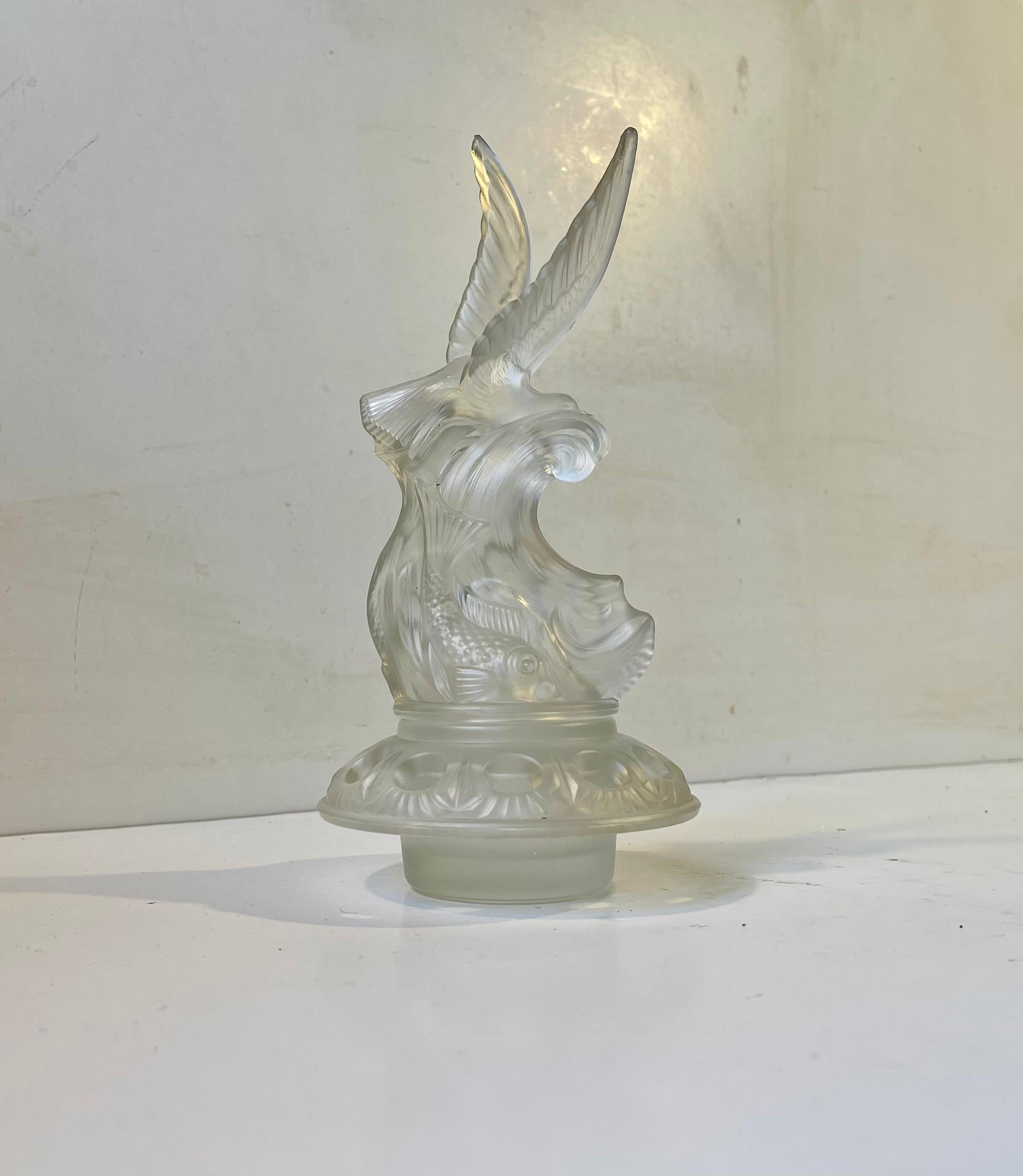 Art Déco Rana fiorita in vetro Art Deco nello stile di Réne Lalique in vendita