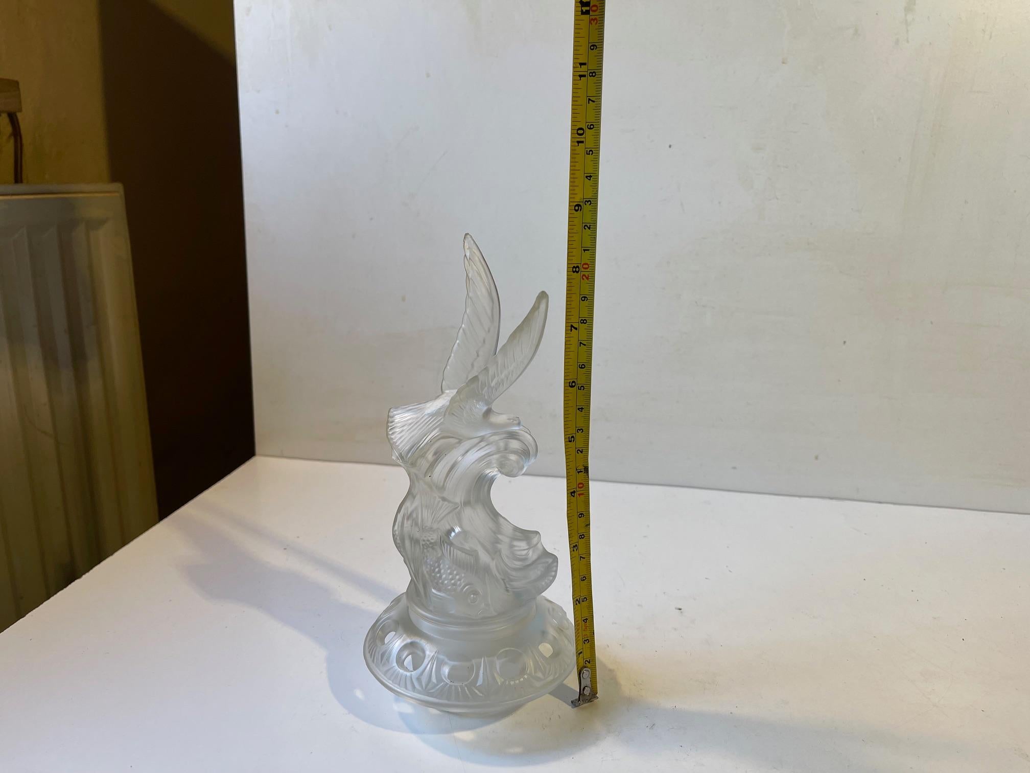 XX secolo Rana fiorita in vetro Art Deco nello stile di Réne Lalique in vendita