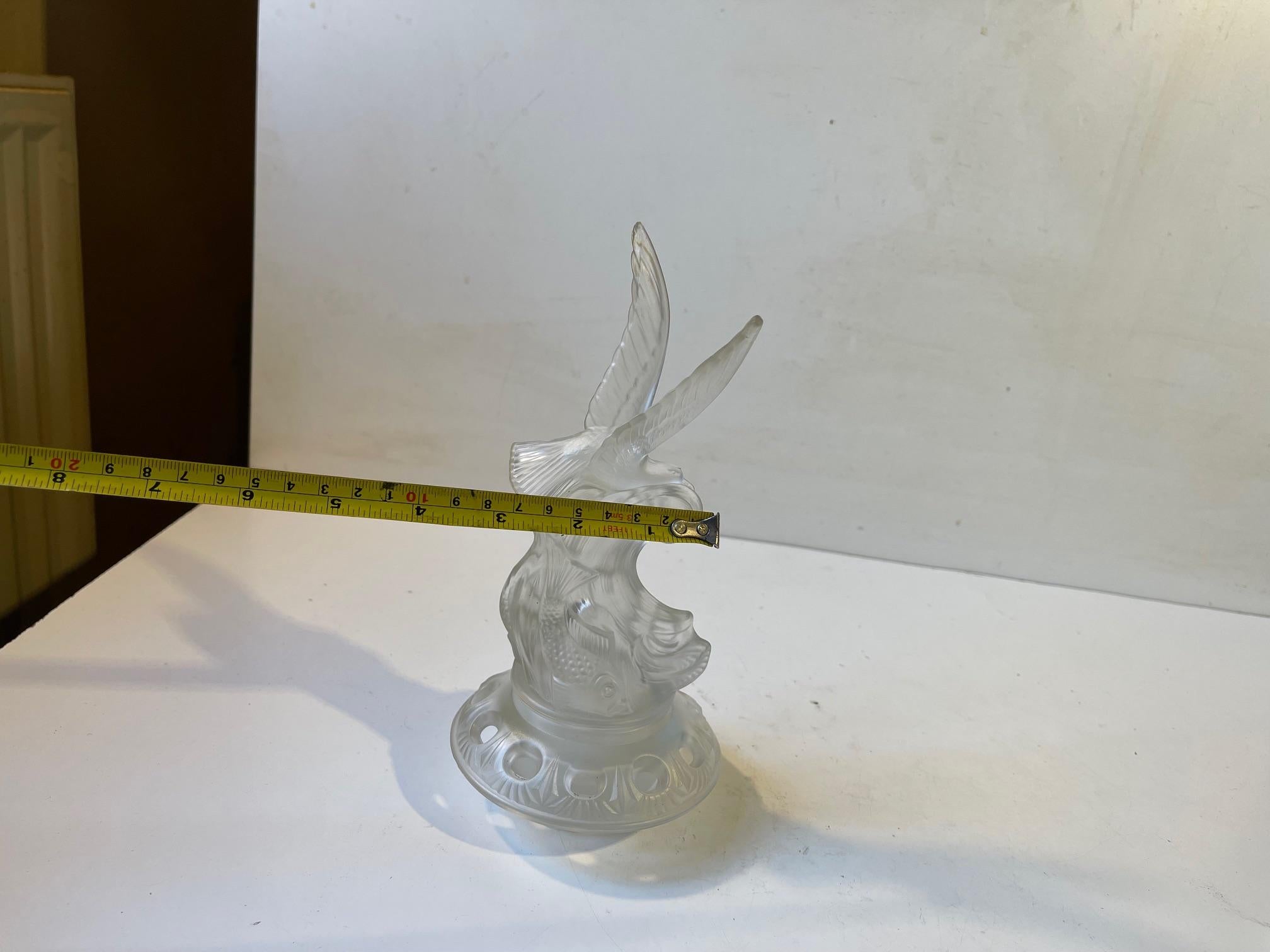 Vetro Rana fiorita in vetro Art Deco nello stile di Réne Lalique in vendita