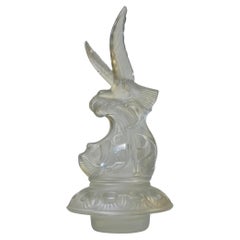 Art Deco Glasblumenfrosch im Stil von Réne Lalique
