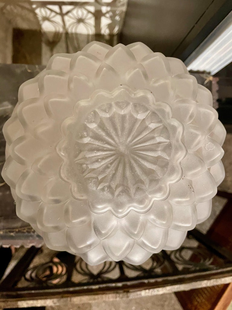 Art Deco Glass Globe Light for Table Top or Ceiling For Sale at 1stDibs