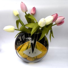Vase en forme de globe en verre Art Déco, Tchèque, C1930