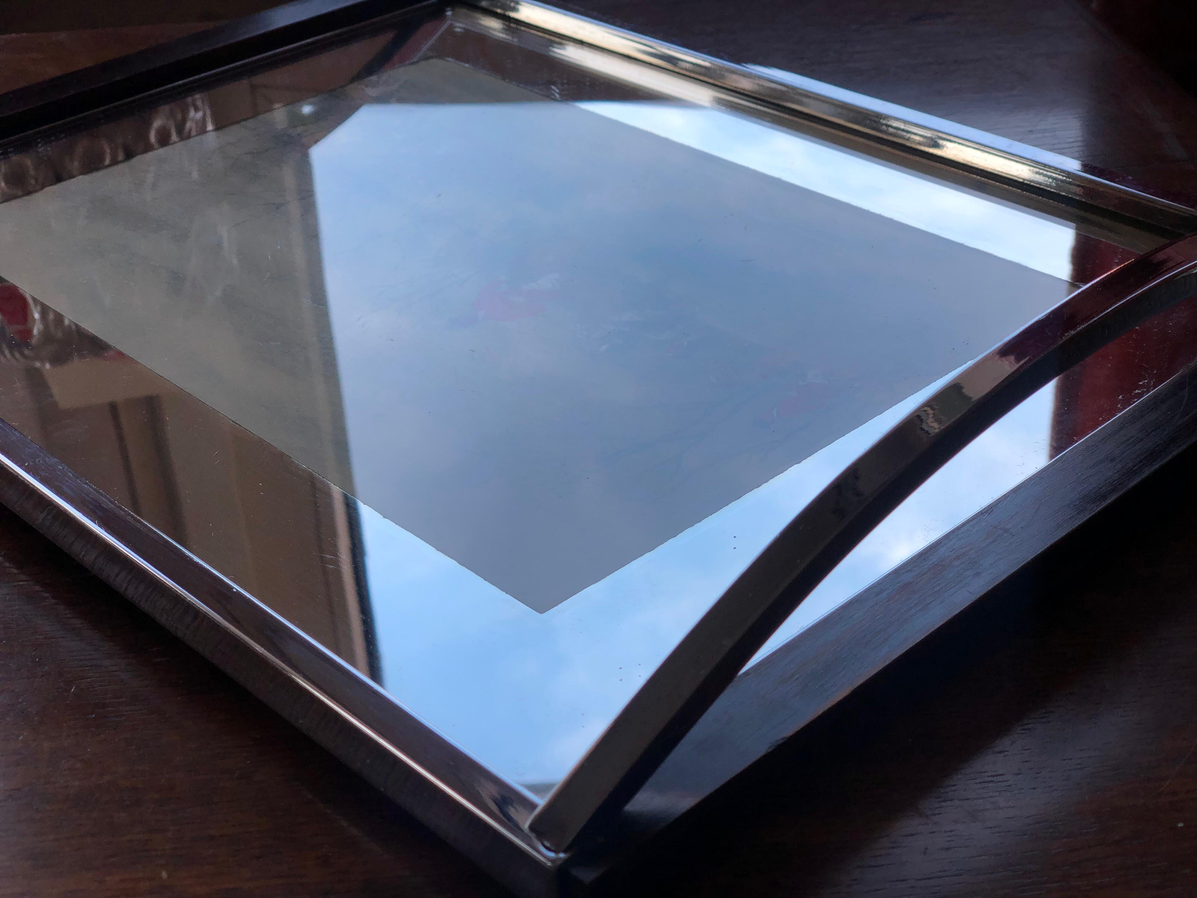 Art Deco Glass Hunting Scene Tray Mirror Table, Mid-Century Modern SALE  2