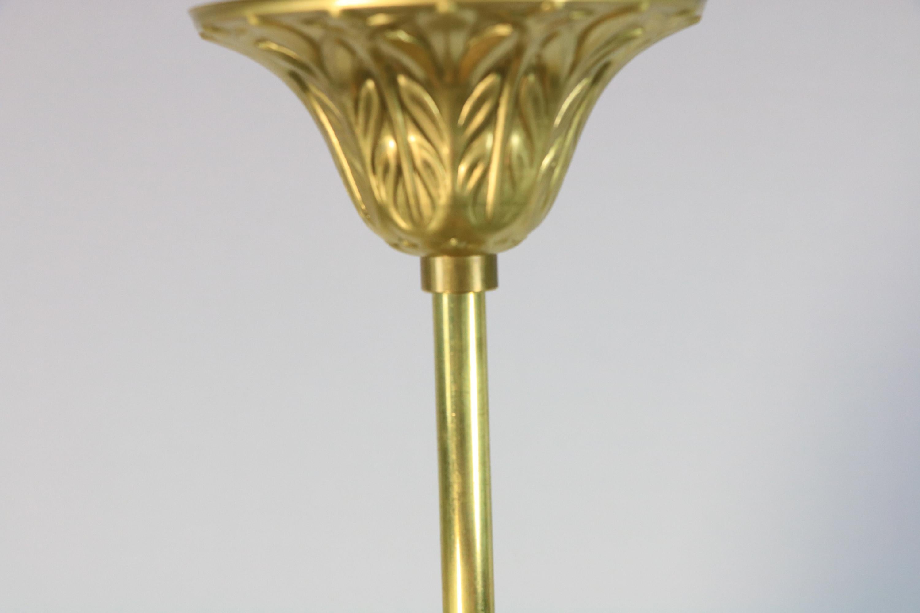 Art Deco Glass Lamp, Germany, Amber colored , 1940s, bell shape For Sale 2