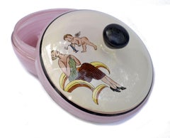 Art Deco Glass Lidded Powder Bowl, c1930