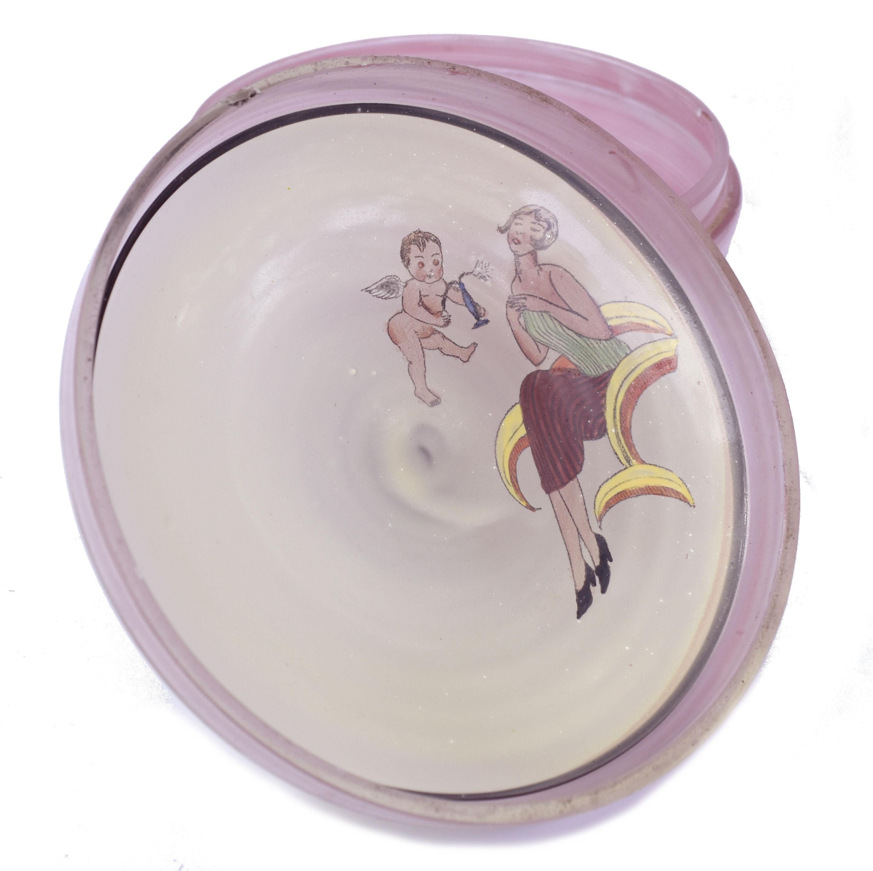 Art Deco Glass Lidded Powder Bowl, c1930 For Sale 2