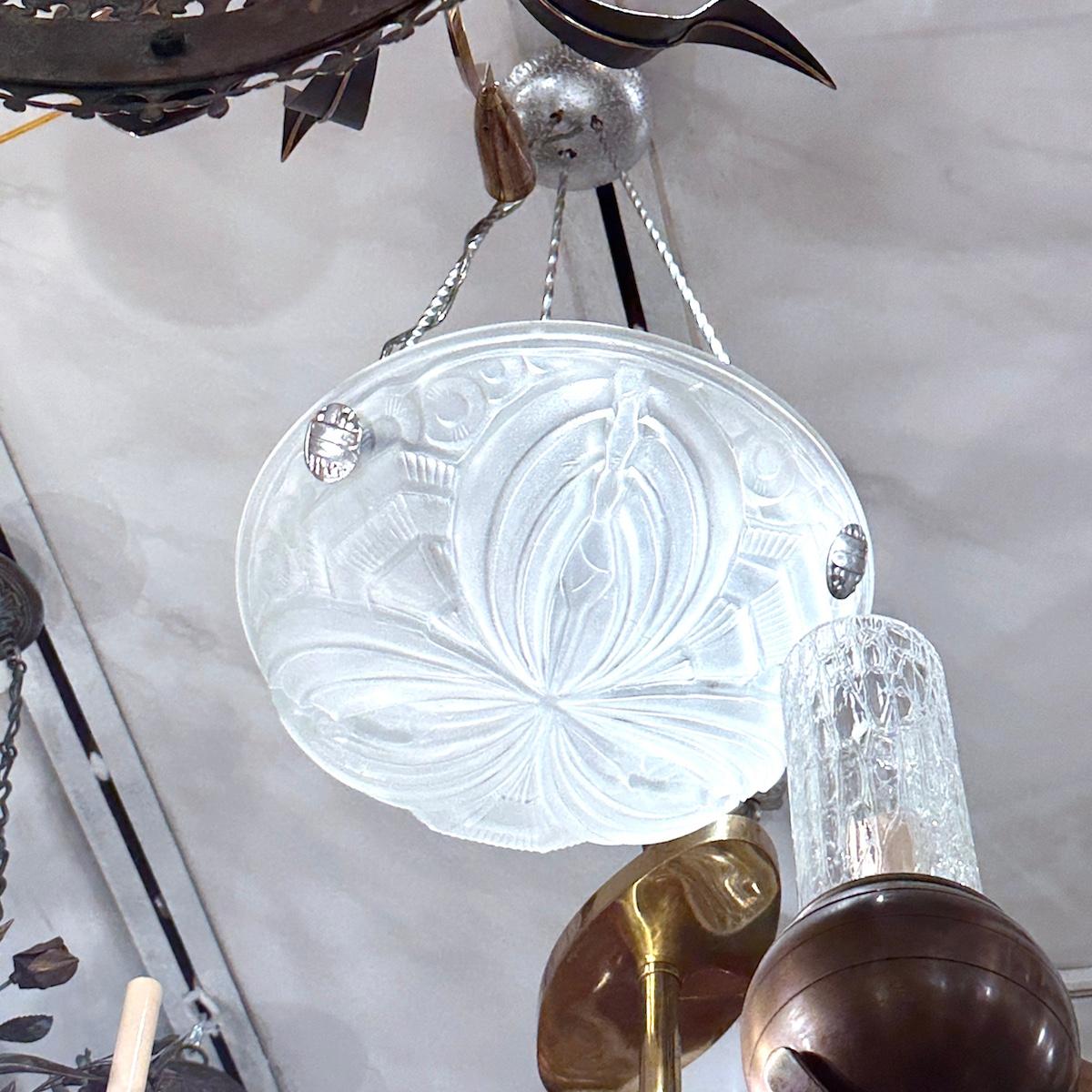 Lámpara de cristal Art Decó en venta 2