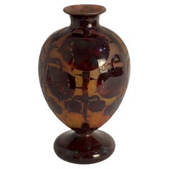 Art Deco Glass "Maroons" Vase by Charles Schneider