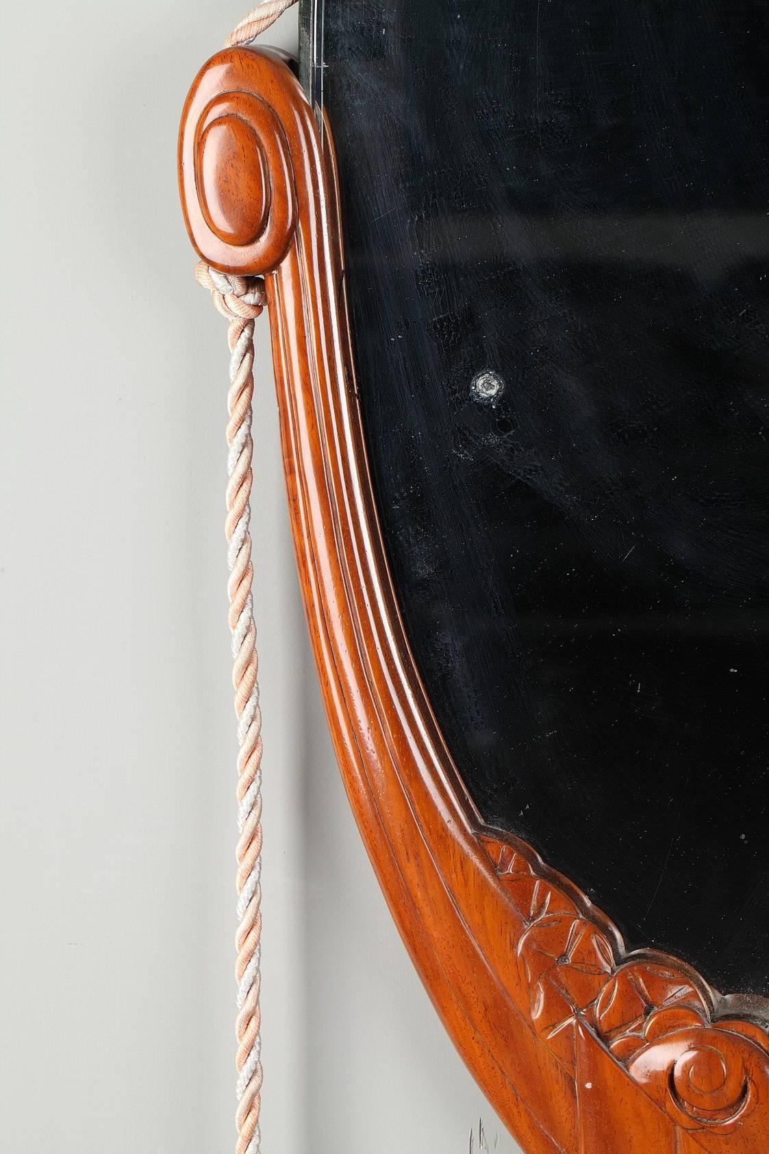 French Art Deco Glass Mirror Attributed to Maurice Dufrêne