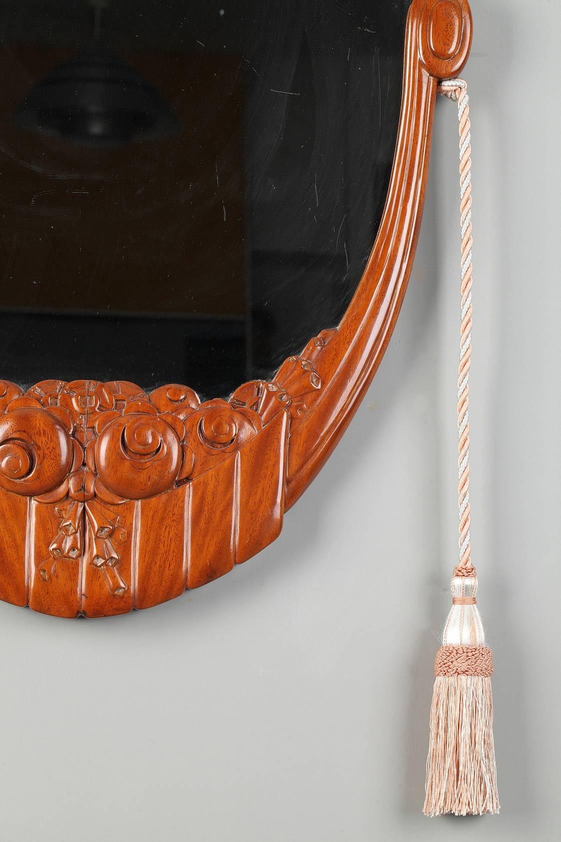 Art Deco Glass Mirror Attributed to Maurice Dufrêne In Good Condition In Paris, FR