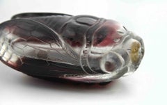 Art Déco Glass Paperweight in the Shape of a Beetle, 1940s