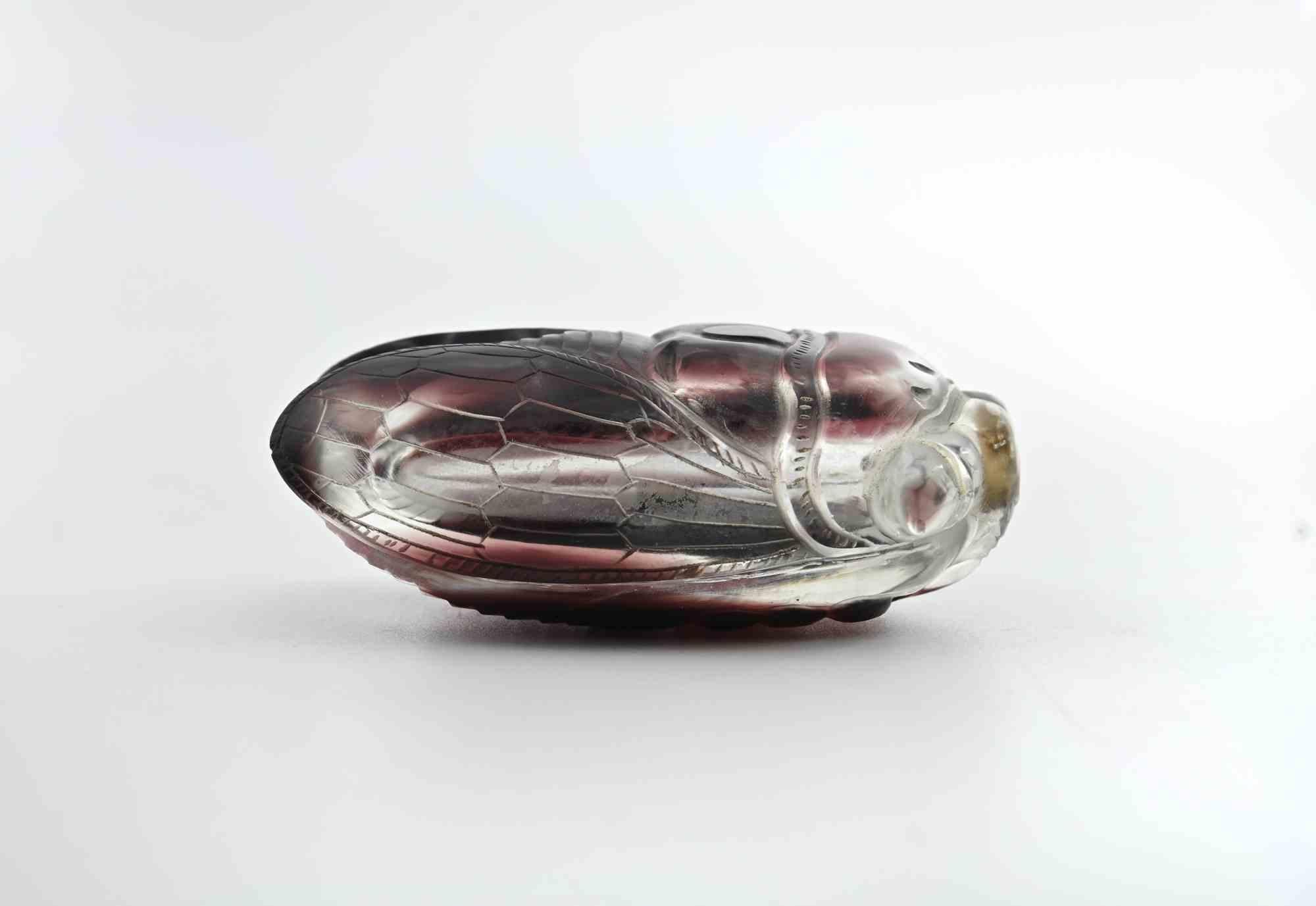 Mid-20th Century Art Déco Glass Paperweight in the Shape of a Beetle, 1940s For Sale