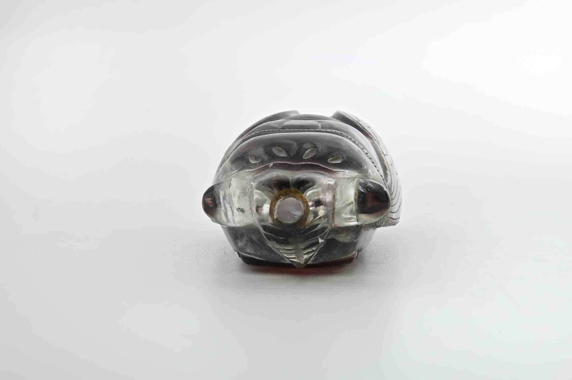 Art Déco Glass Paperweight in the Shape of a Beetle, 1940s For Sale 1