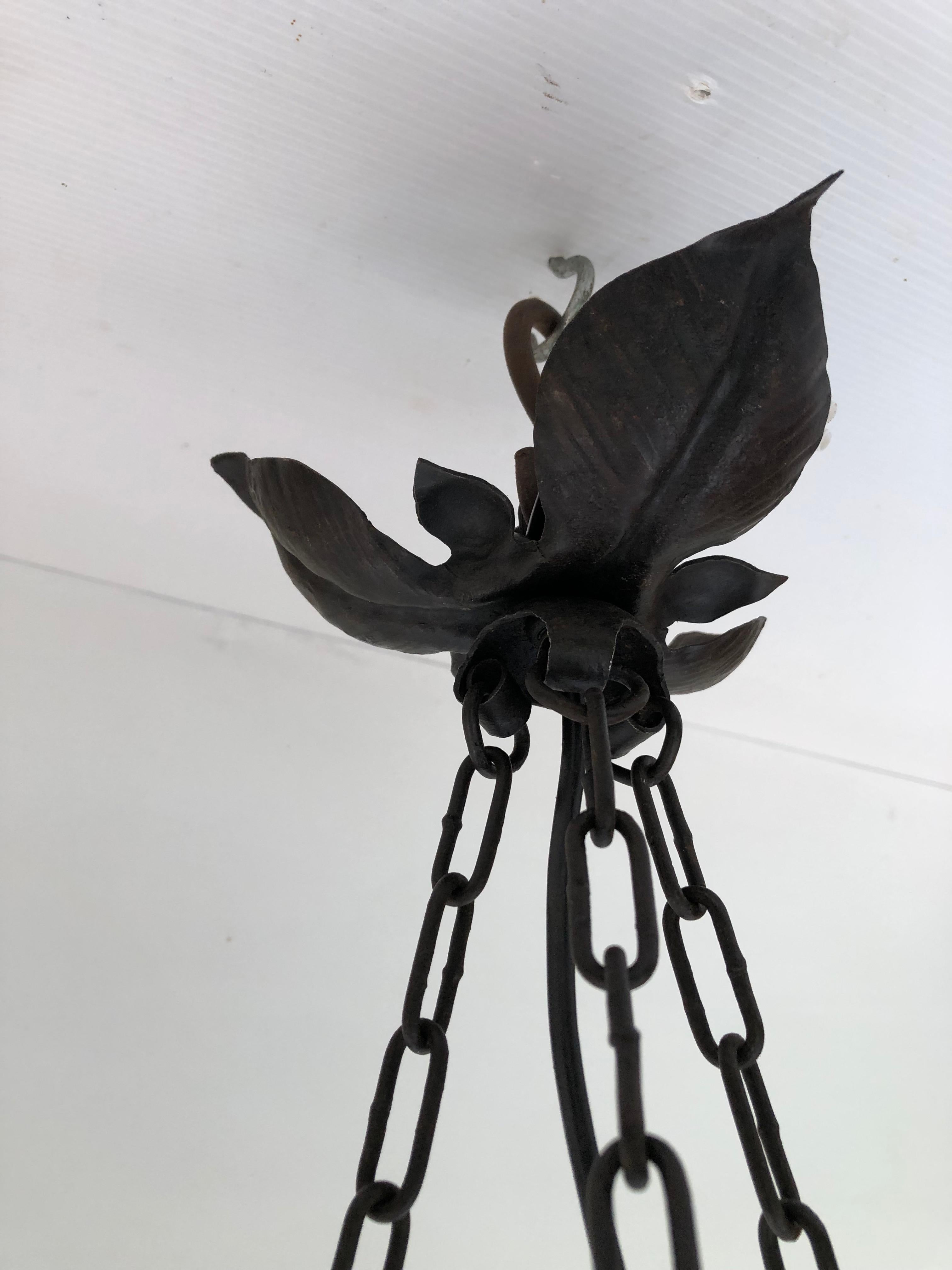 Art Déco Sospensione in pasta di vetro Art Deco firmata Noverdy in vendita