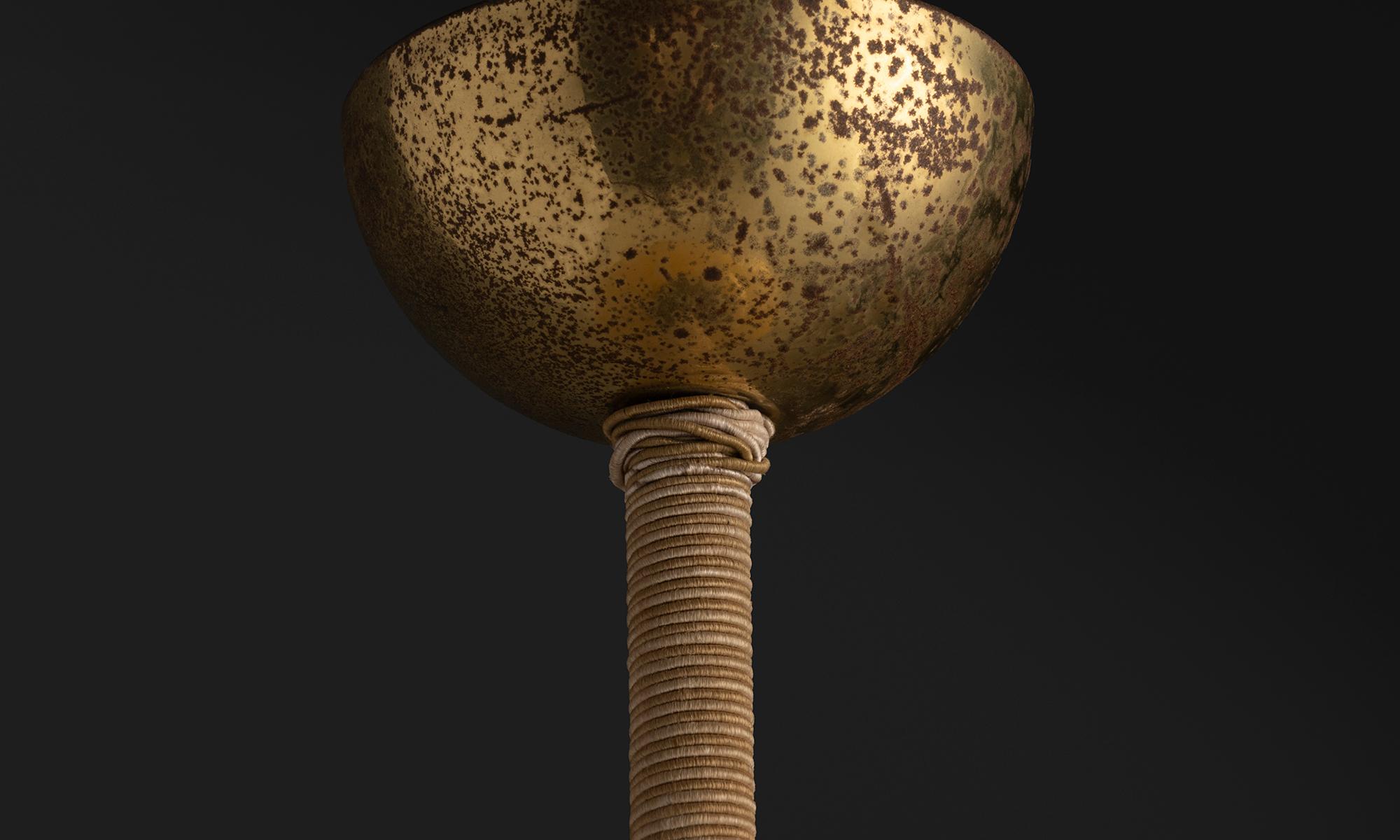 Art Deco Glass Pendant Lamp, Scandinavia circa 1950 For Sale 2