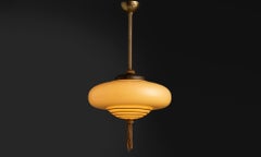 Art Deco Glass Pendant Lamp, Scandinavia circa 1950