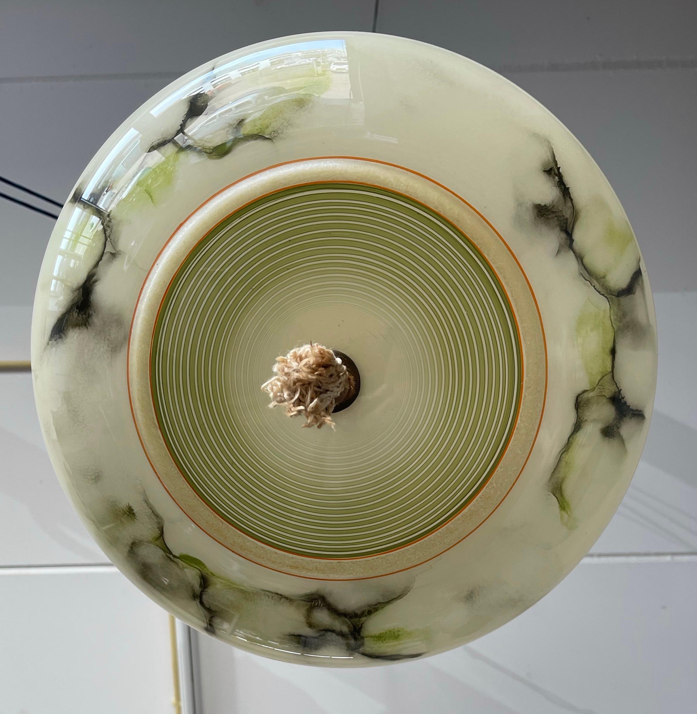 Art Deco Glass Pendant Light / Flush Mount w. Tassle & Transparent Glass Top 11