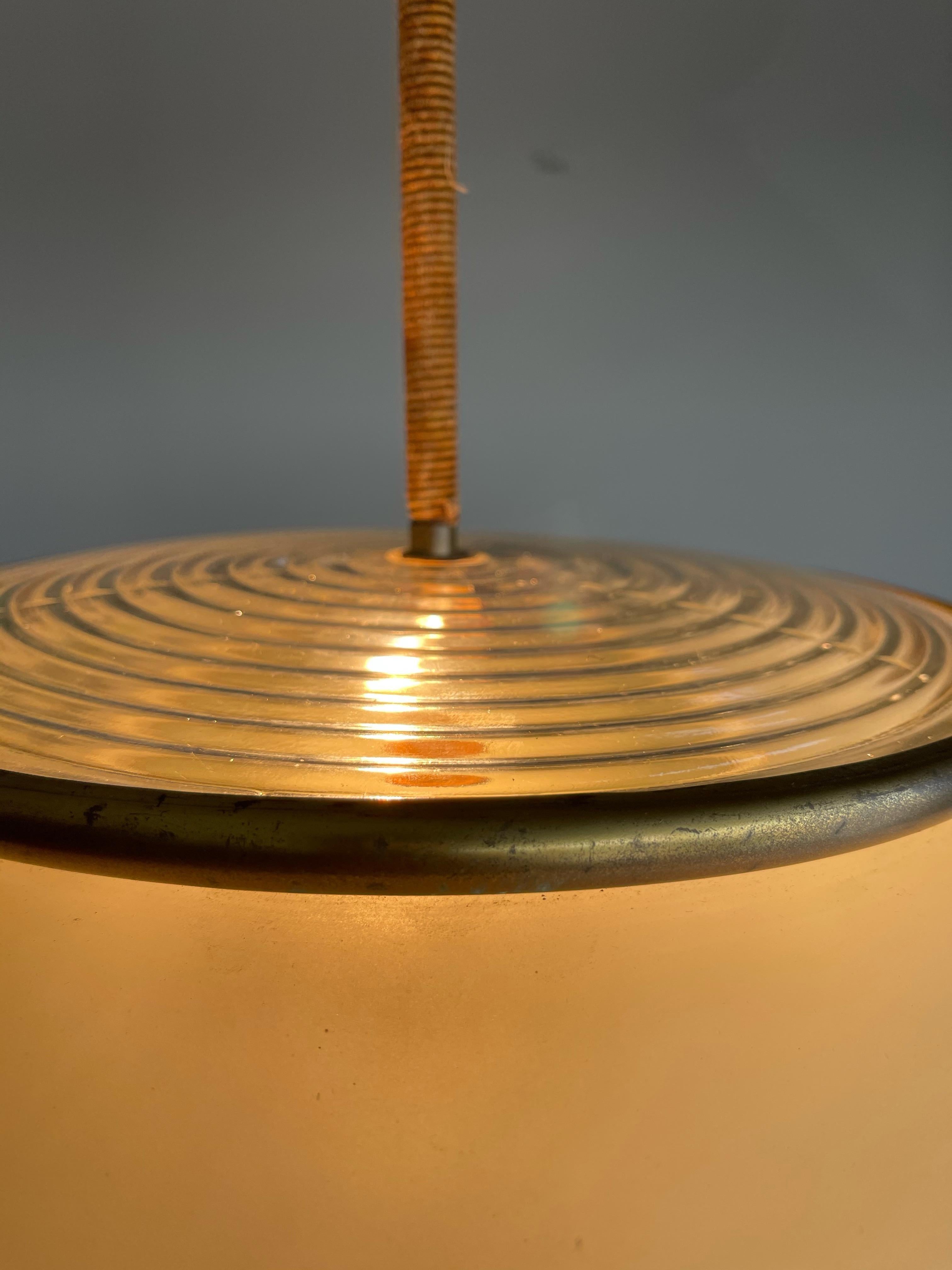 Art Deco Glass Pendant Light / Flush Mount w. Tassle & Transparent Glass Top 1
