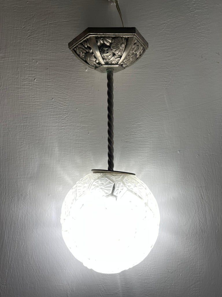 Art Deco Glass Pendant Light, France circa 1920 For Sale at 1stDibs