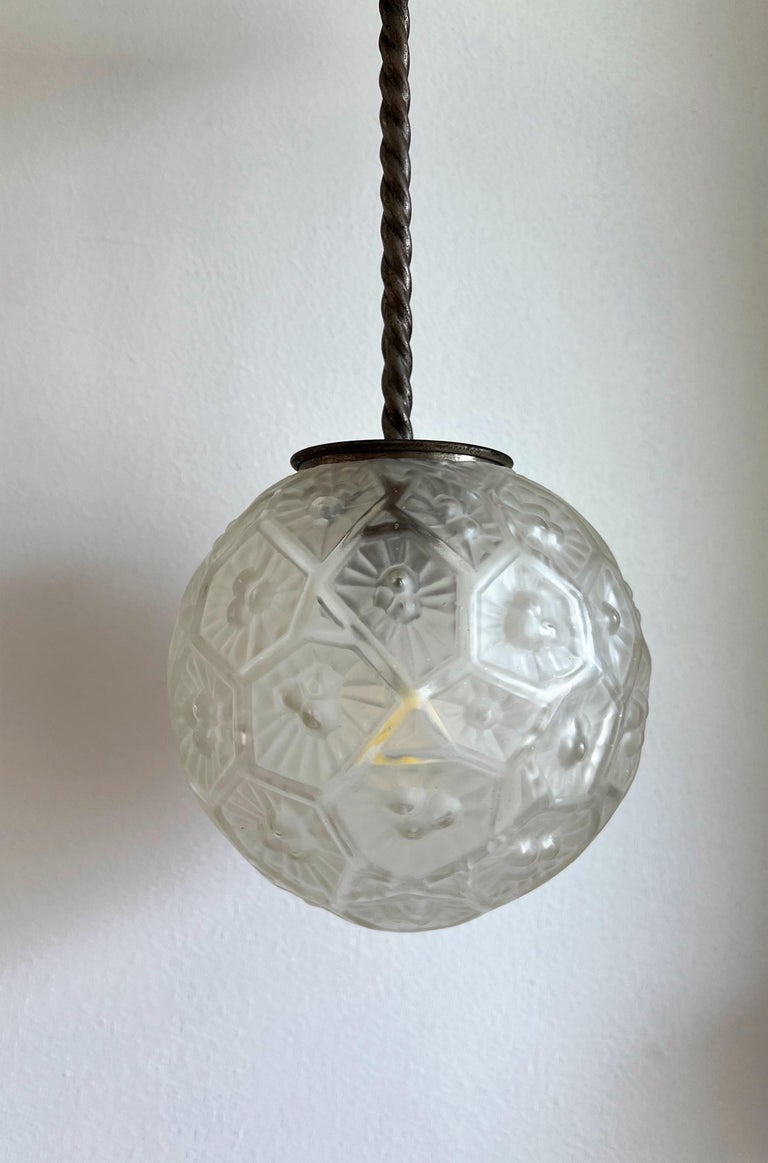 Art Deco Glass Pendant Light, France circa 1920 For Sale at 1stDibs