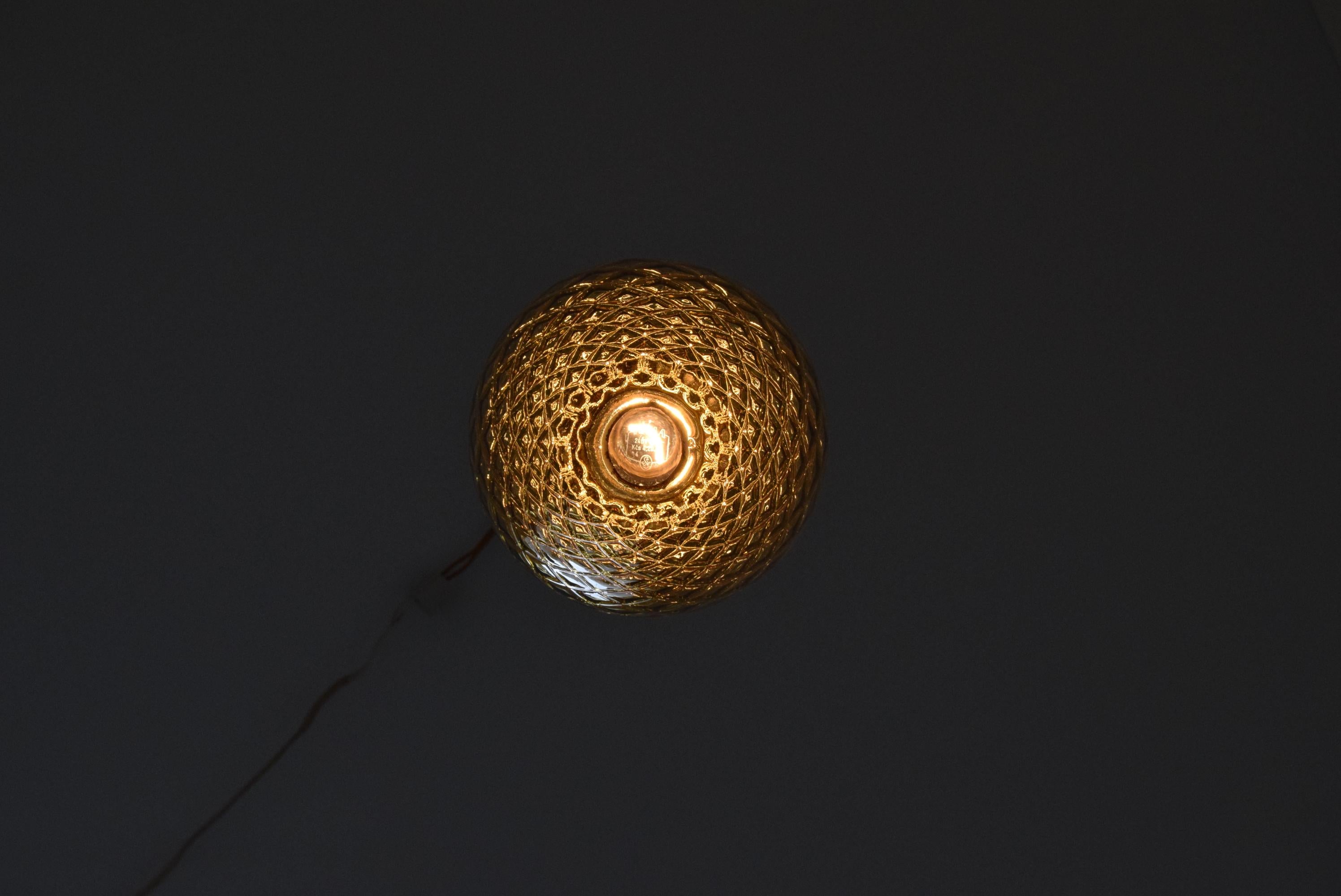 Lampe à suspension en verre Art déco, années 1930 en vente 3