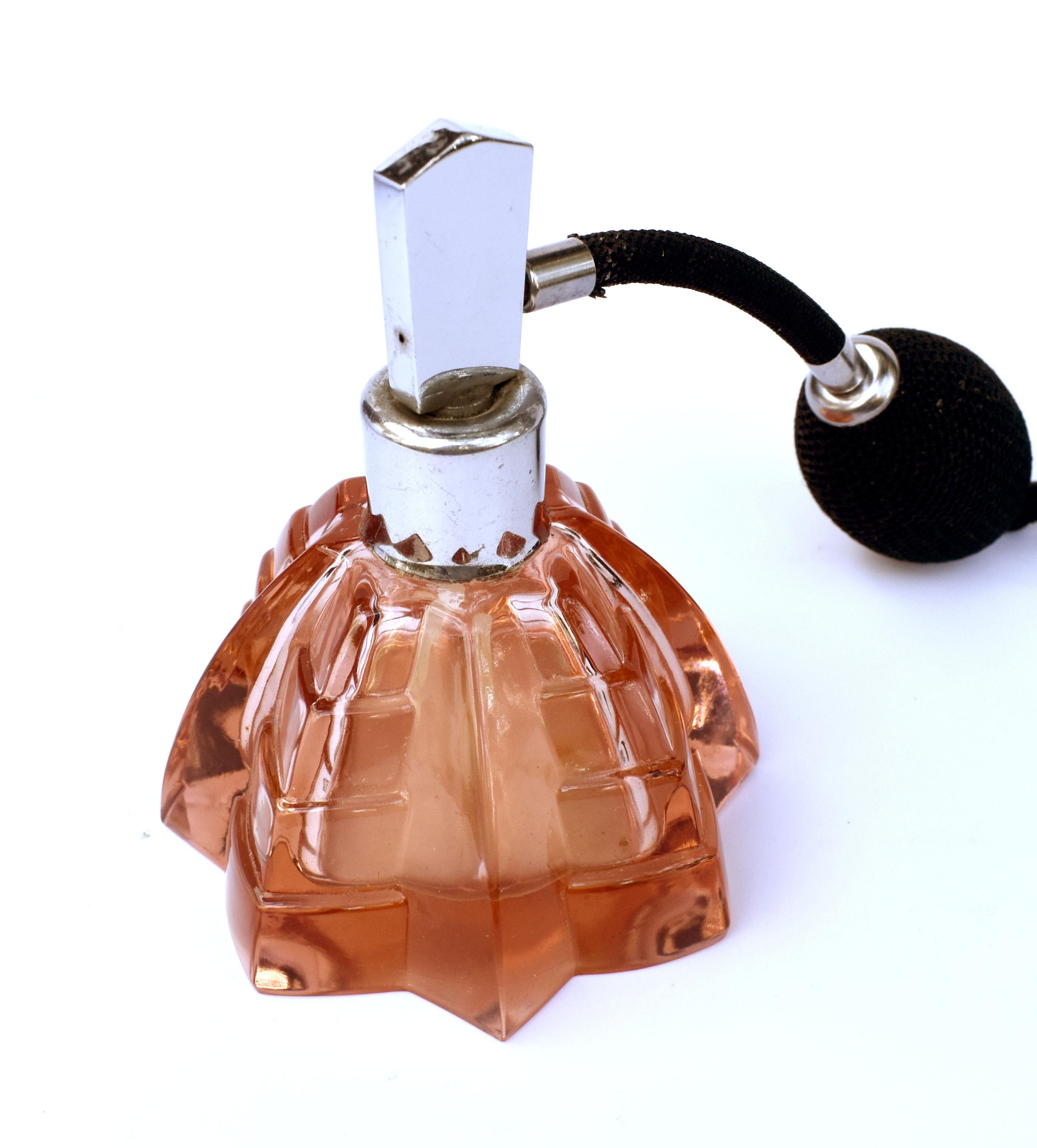 20th Century Art Deco Glass Perfume Atomizer, c1930 For Sale