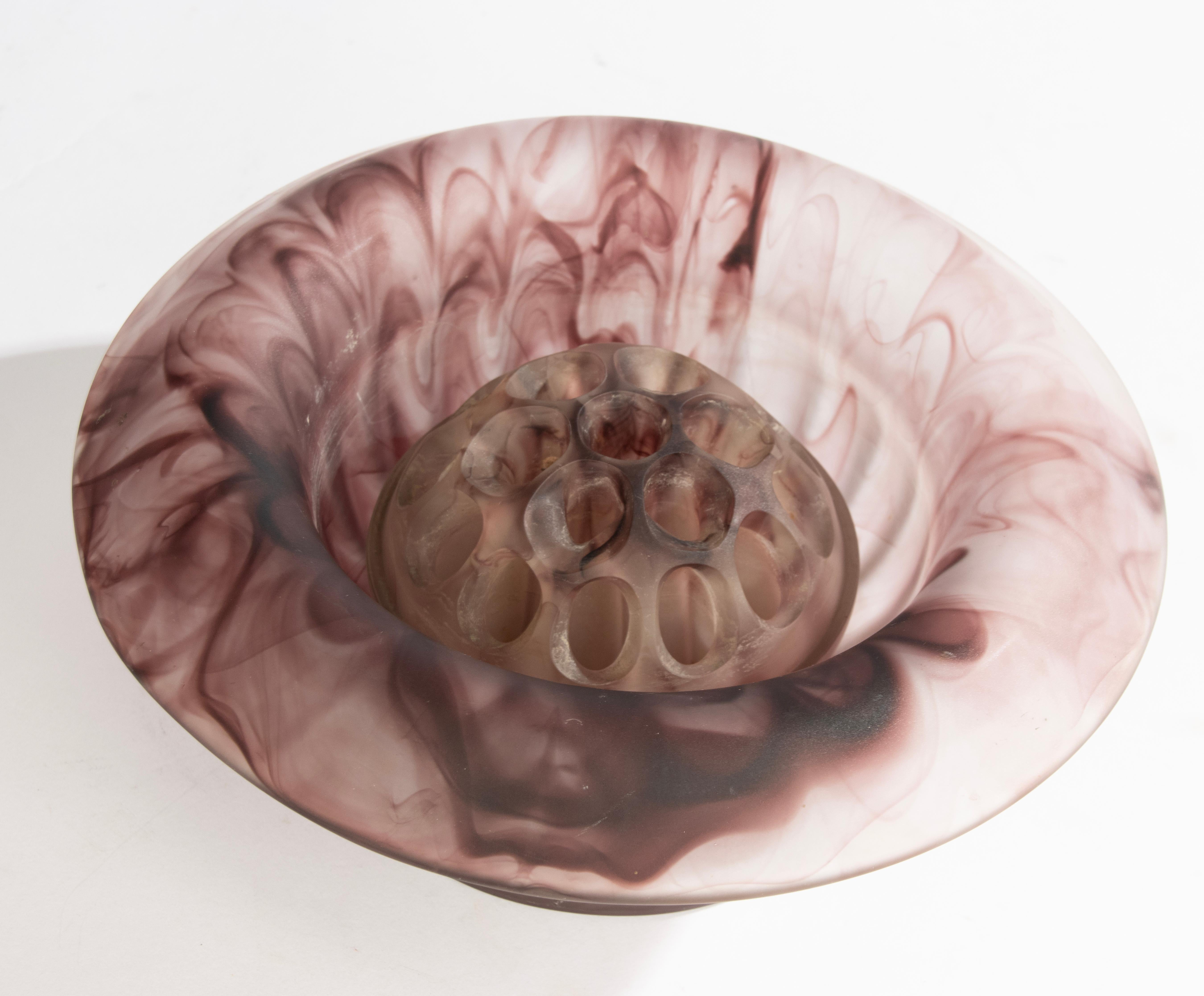 Art Deco Glass Rose Bowl - England - George Davidson 3