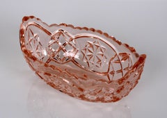 Coupe à fruits de Bohème en verre art déco rosé ar. 1930
