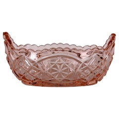 art deco glass rosé colored Bohemian Fruit Bowl ar. 1930