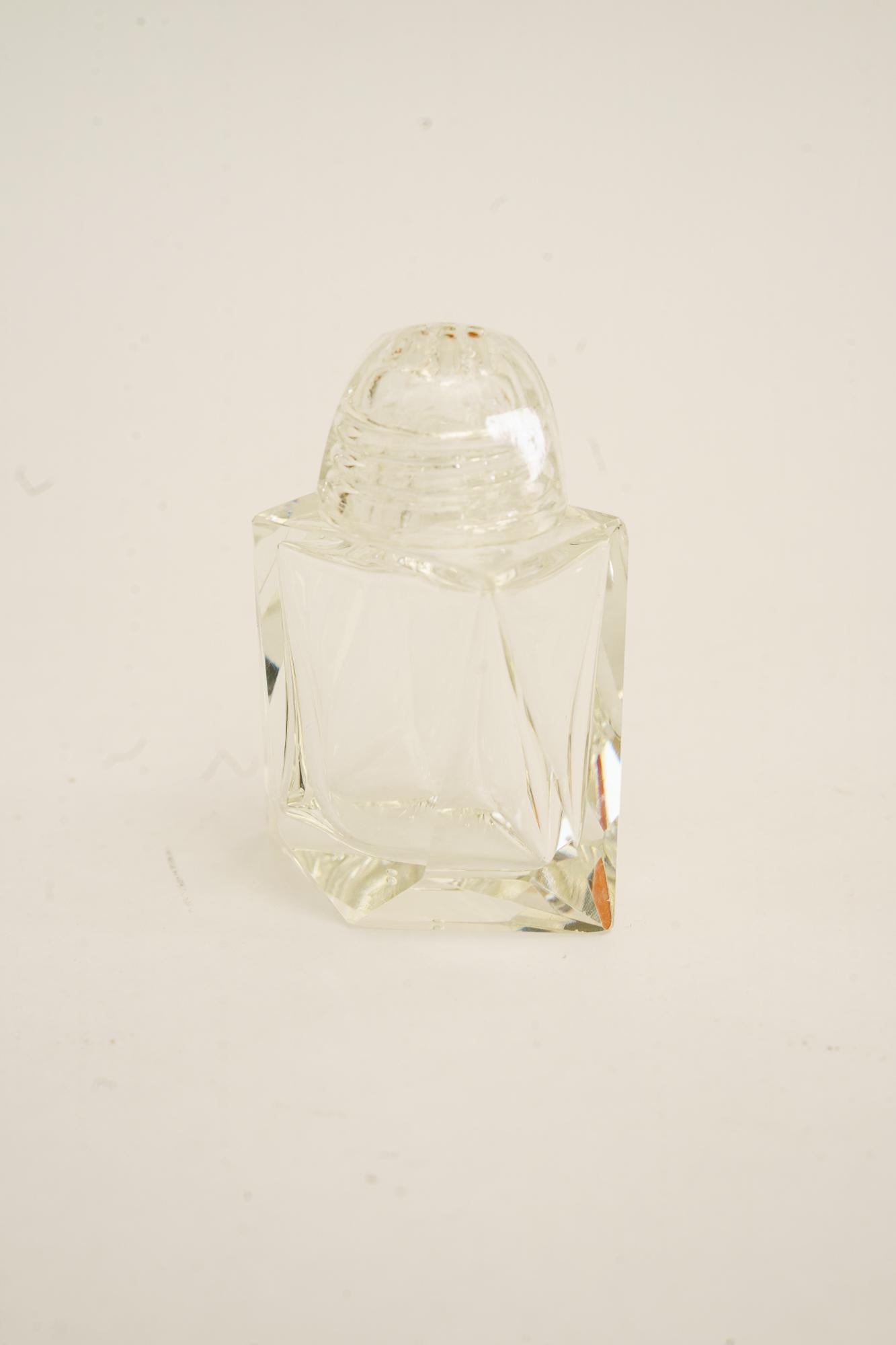 Art Deco glass Salt and pepper with toothpick holders vienna around 1920s For Sale 4