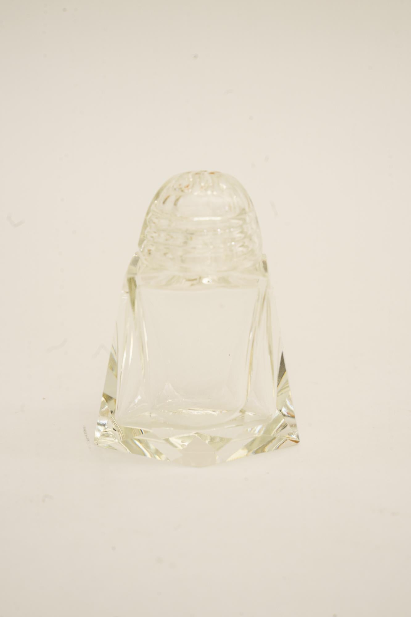 Art Deco glass Salt and pepper with toothpick holders vienna around 1920s For Sale 5