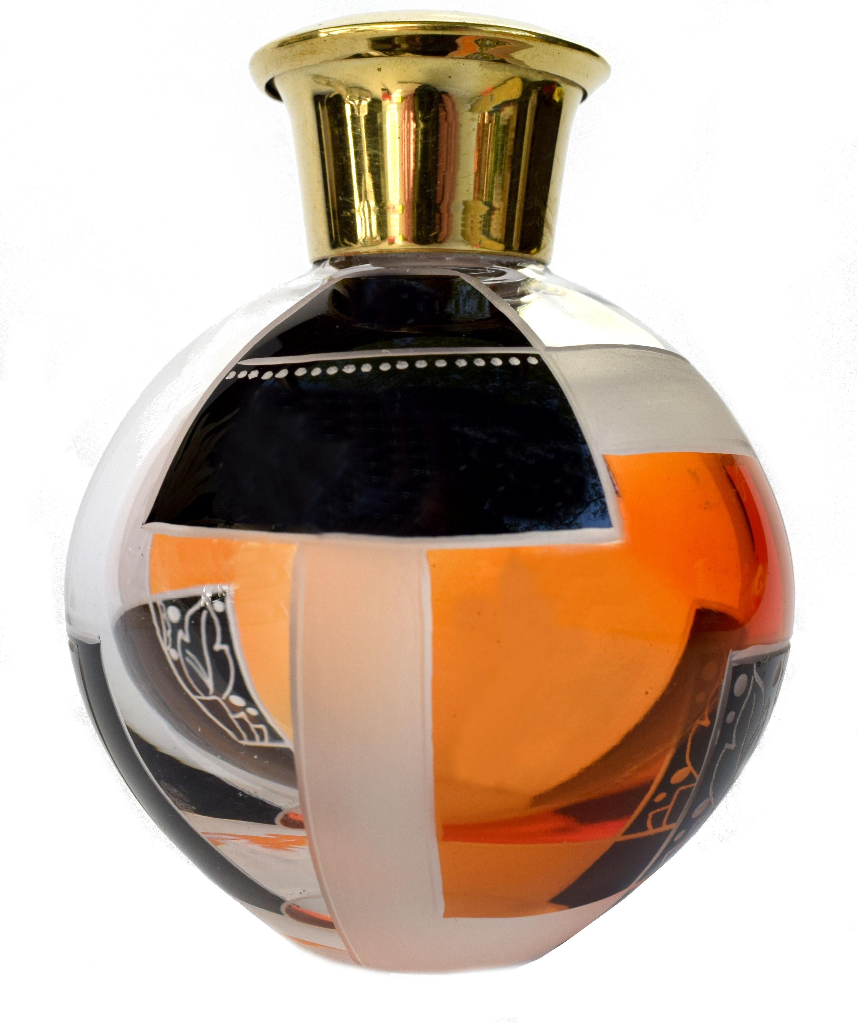 Art Deco Glass Scent Bottle by Karl Palda In Good Condition In Devon, England