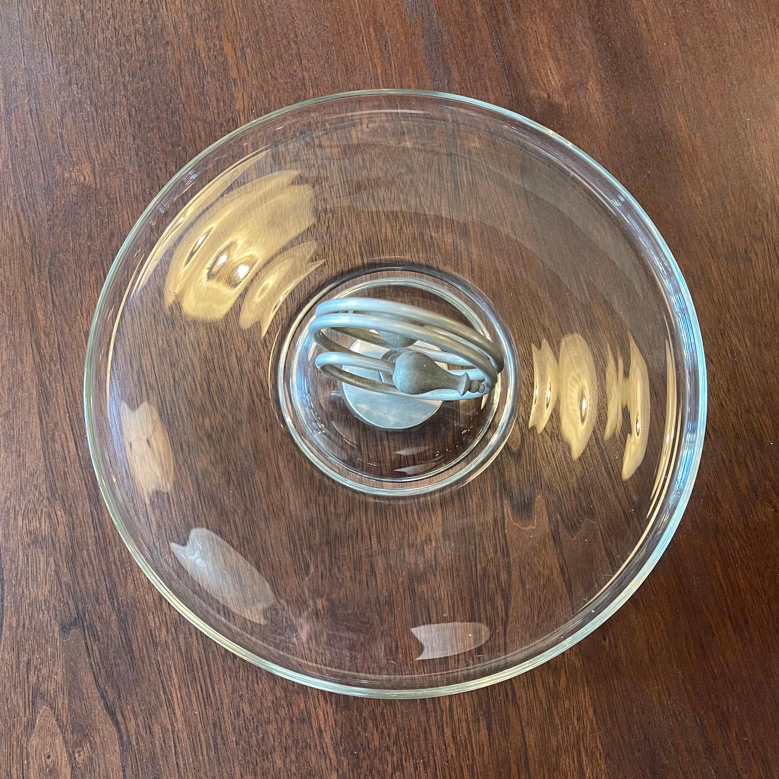 20th Century Art Deco Glass Serving Platter Dish For Sale