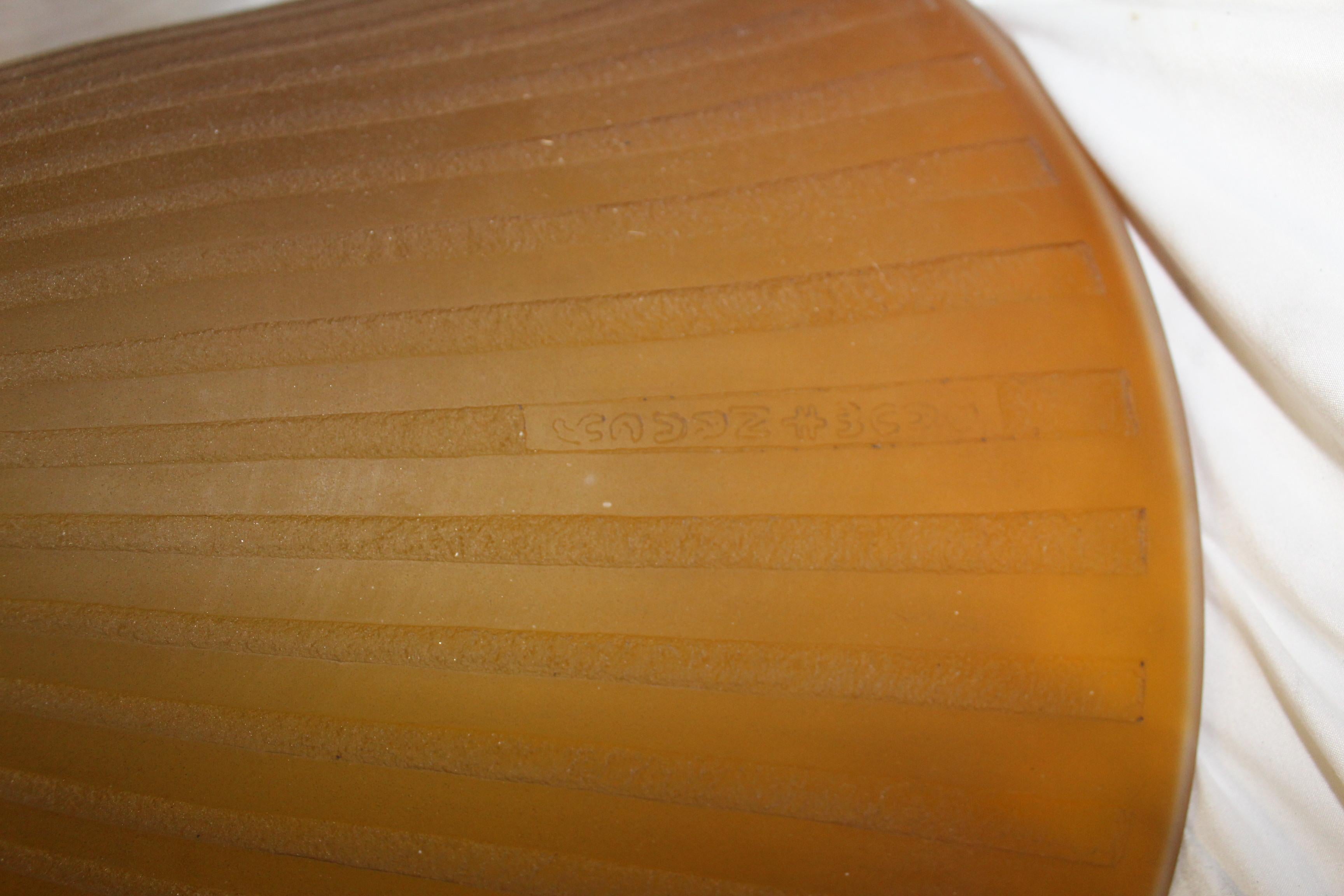 Art Deco Glass Shade, Acid Cut, Amber Glass Large Size, after Daum For Sale 1