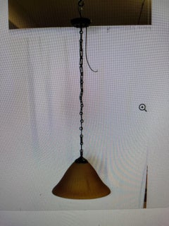 Art Deco Glass Shade, Acid Cut, Amber Glass Large Size, after Daum