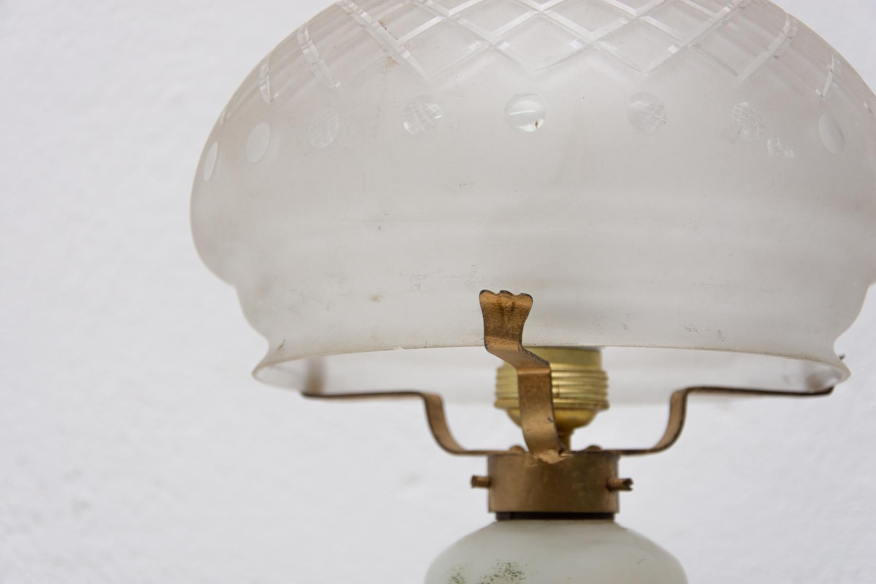 Art Deco Glass Table Lamp, 1930s, Bohemia For Sale 4