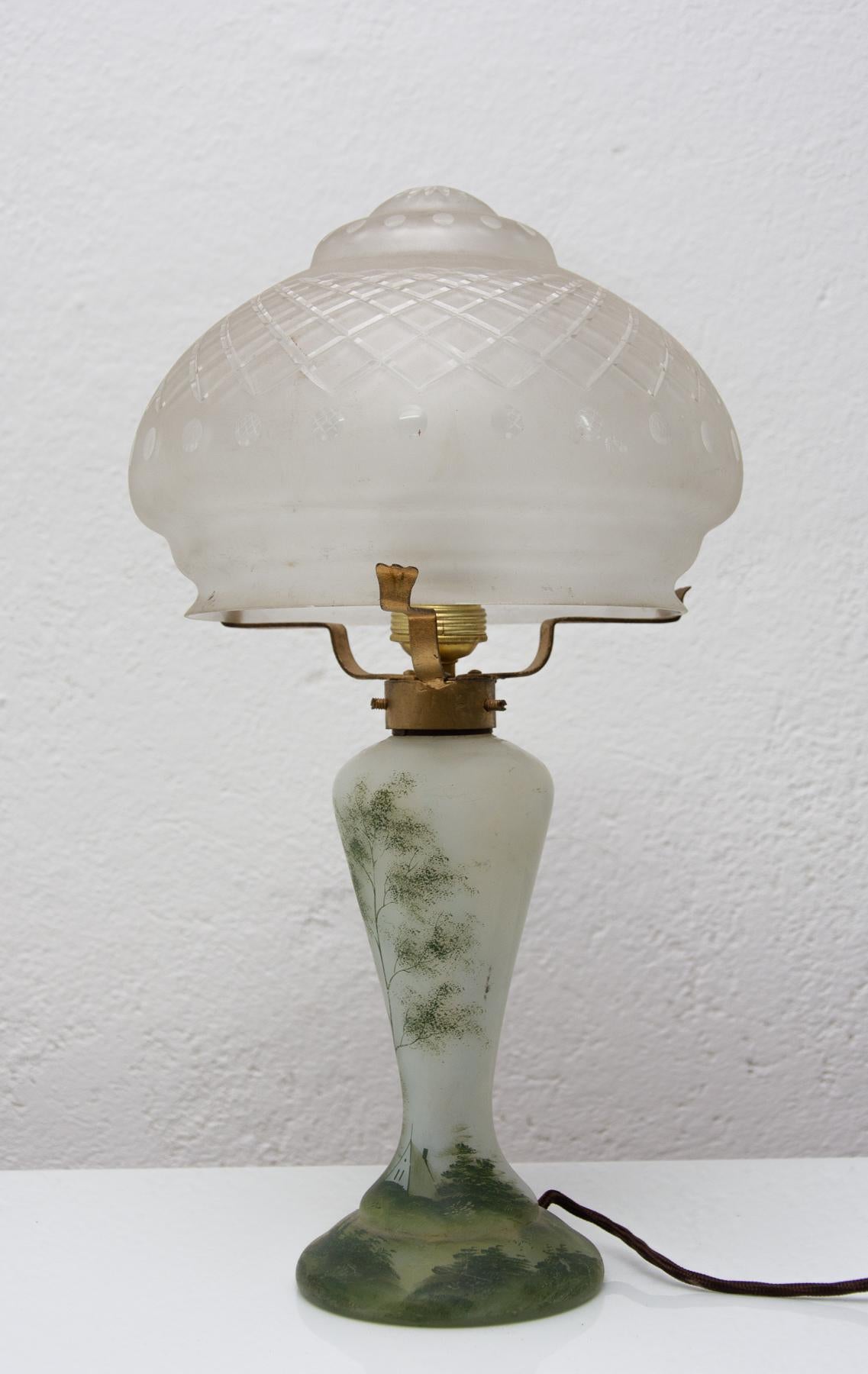 art deco glass lamp
