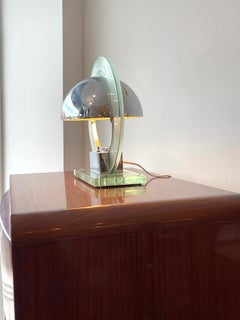 Lampada da tavolo in vetro Art Déco di Jacques Adnet