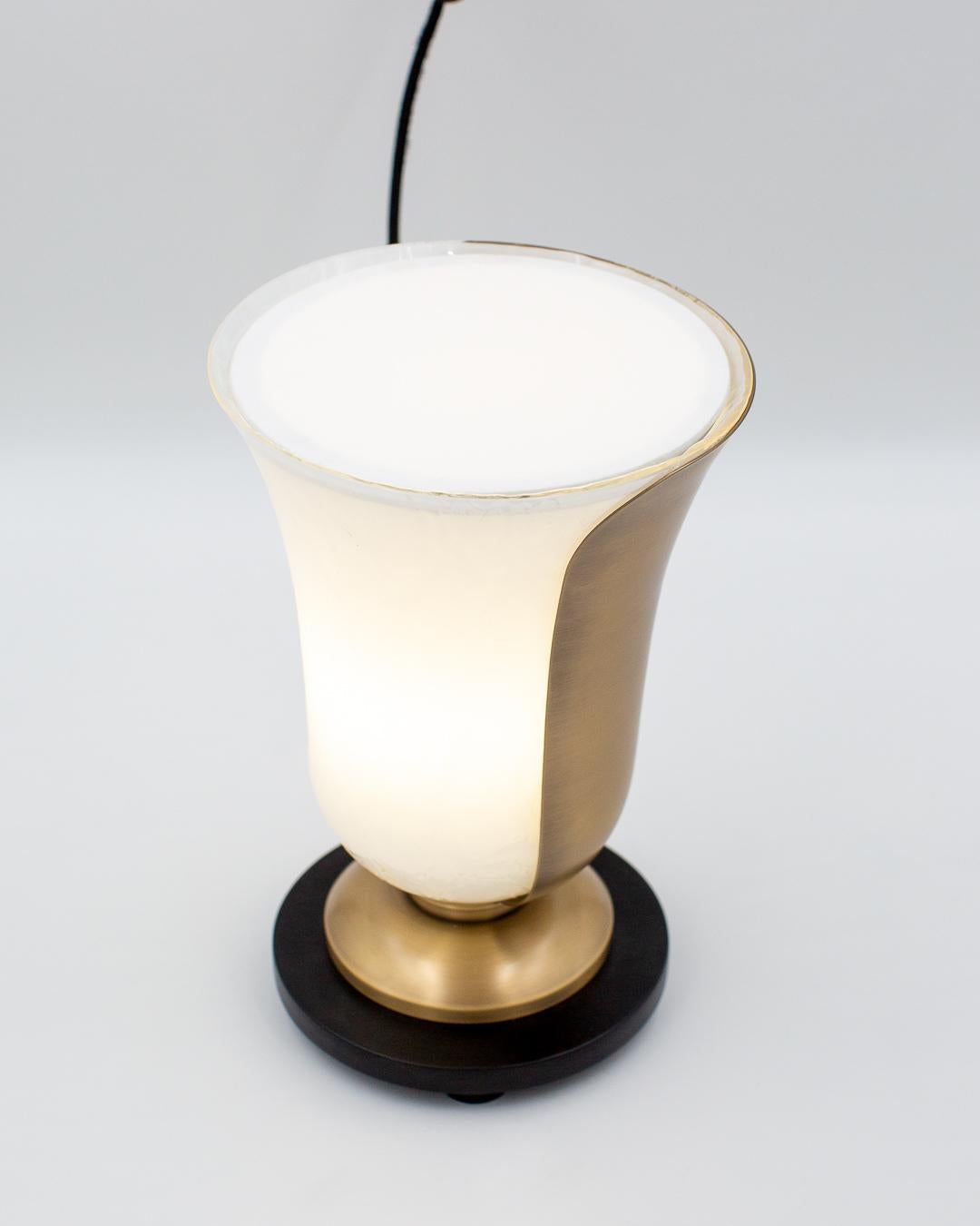 Hand-Crafted Art Deco Glass Table Lamp For Sale