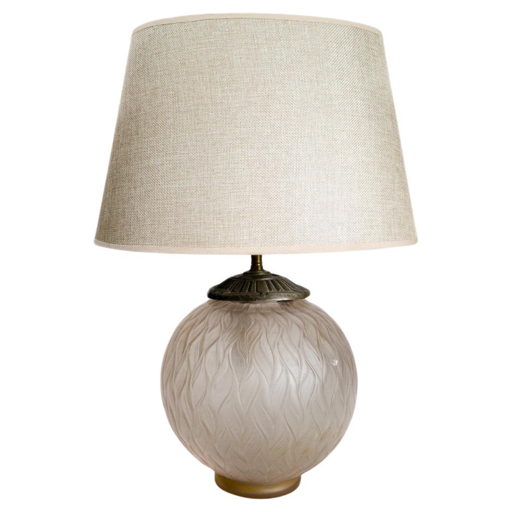 Art Deco Glass Table Lamp Genet & Michon, 1930