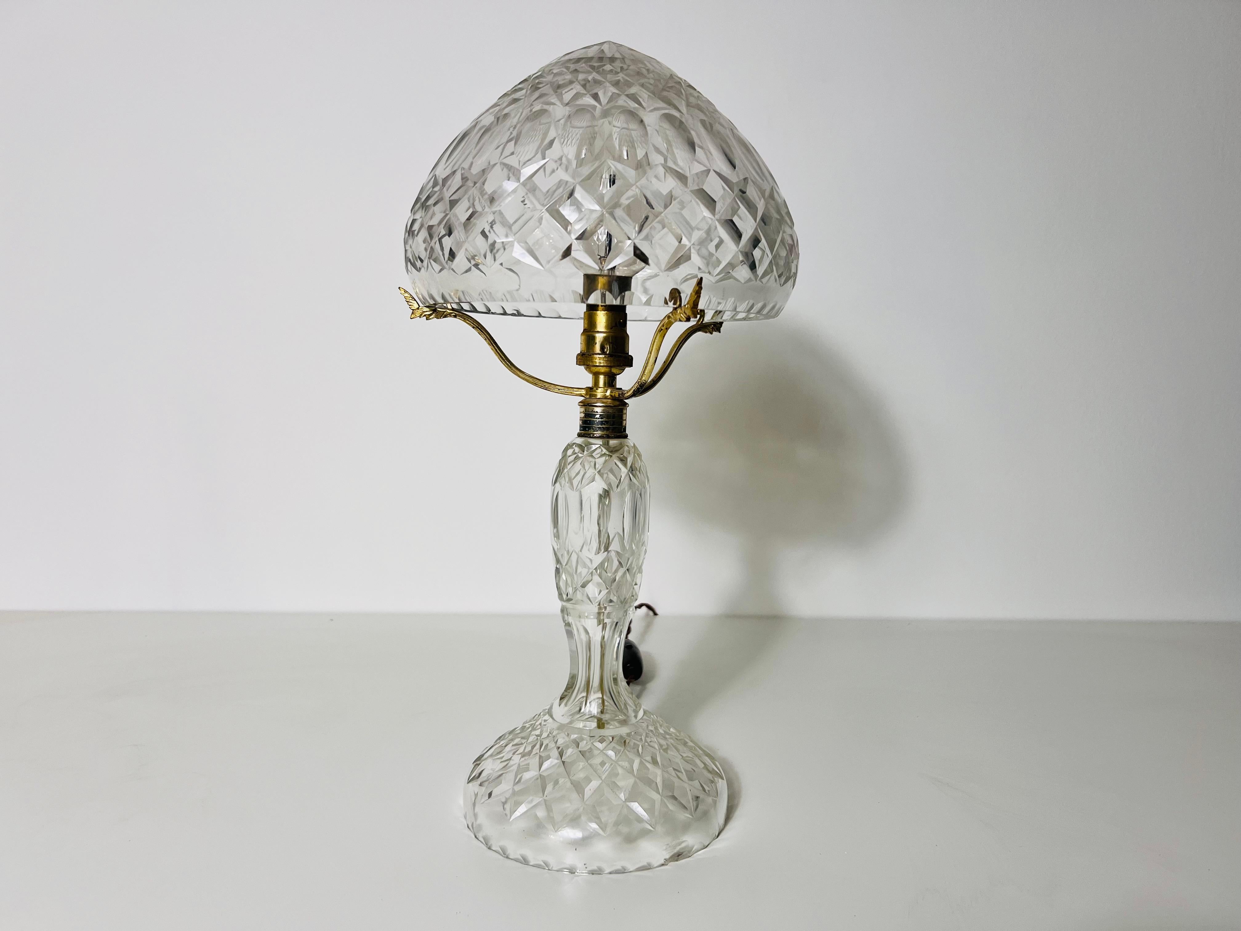 Lámpara de mesa de cristal Art Decó, Alemania, años 40 Alemán en venta