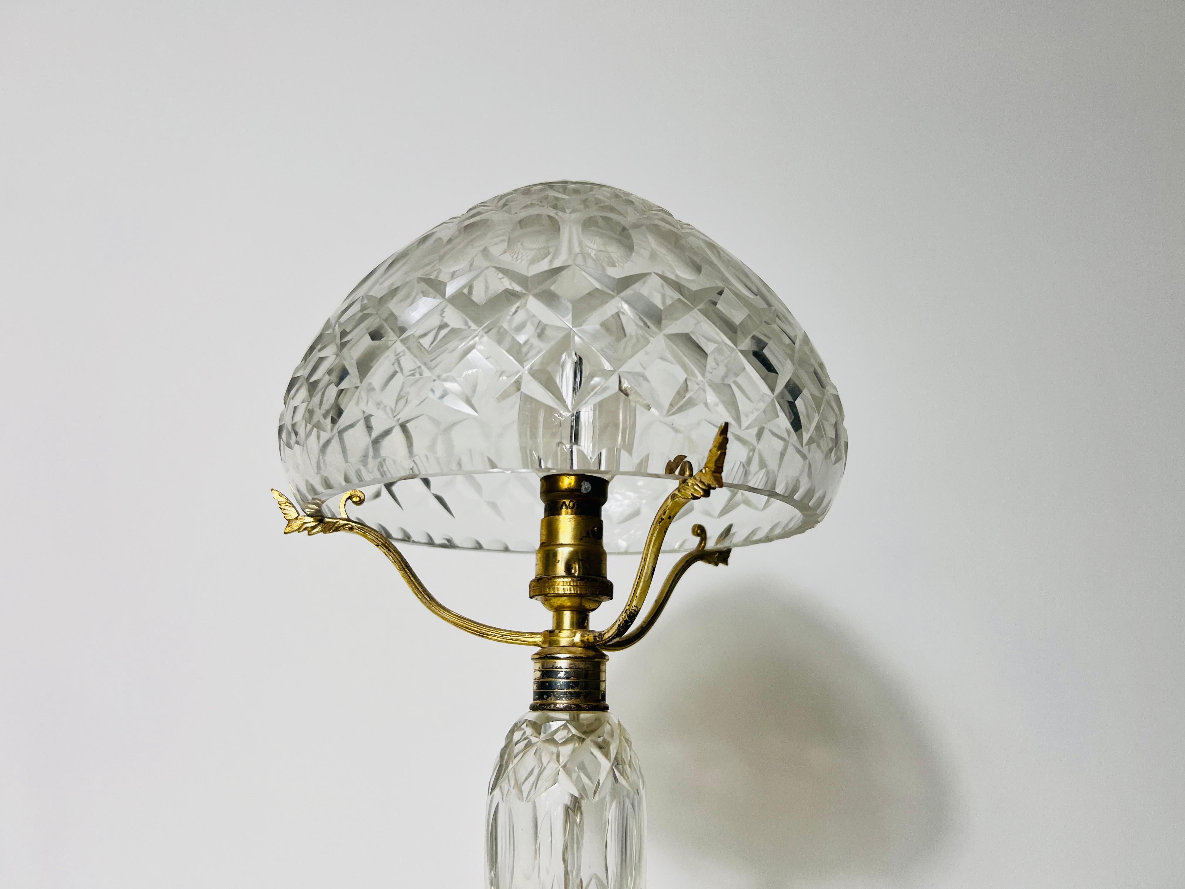 Lámpara de mesa de cristal Art Decó, Alemania, años 40 Vidrio en venta